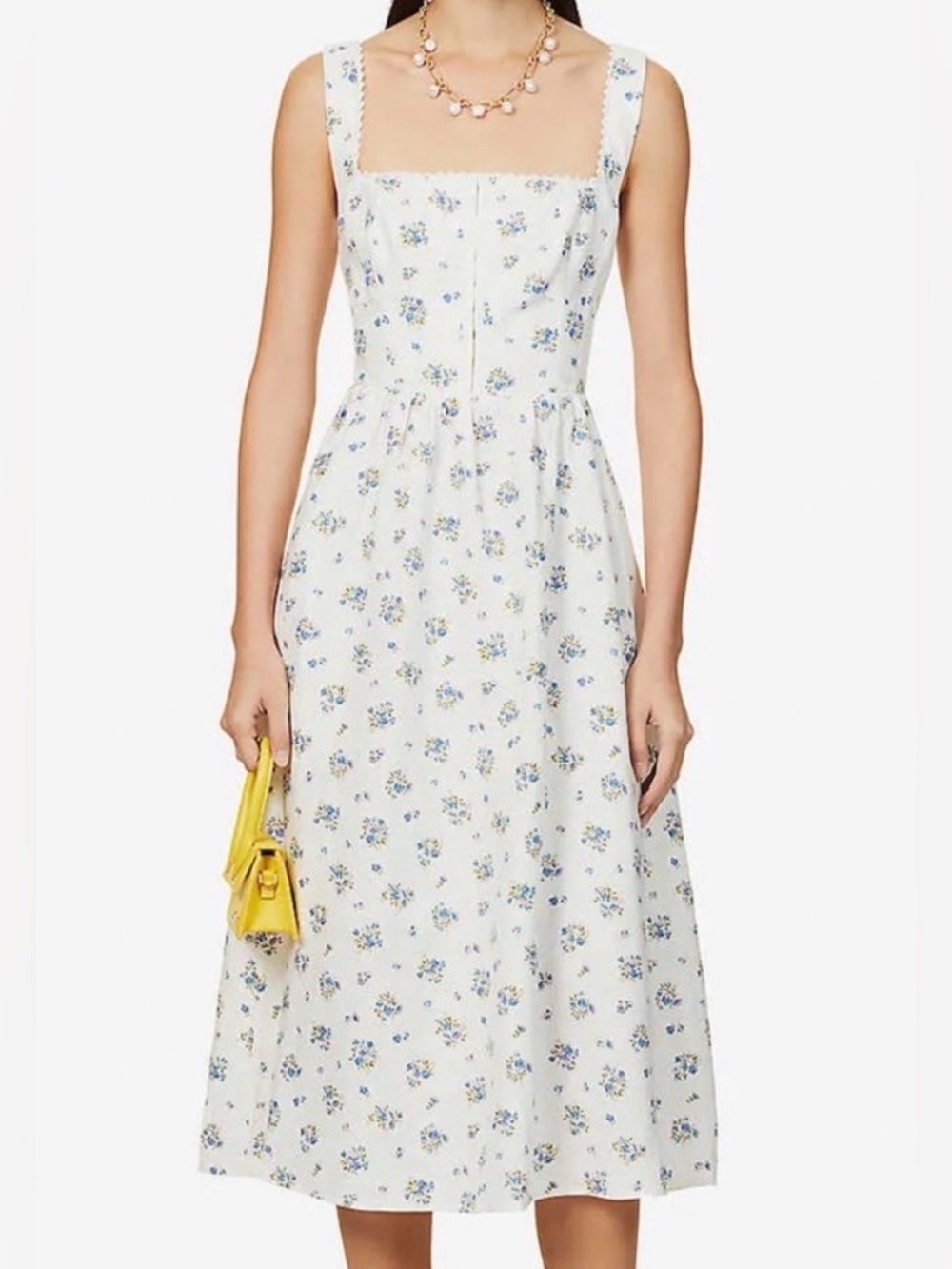 NWOT Reformation Tagliatelle Linen Midi floral Dress Blaire Size 0 corset